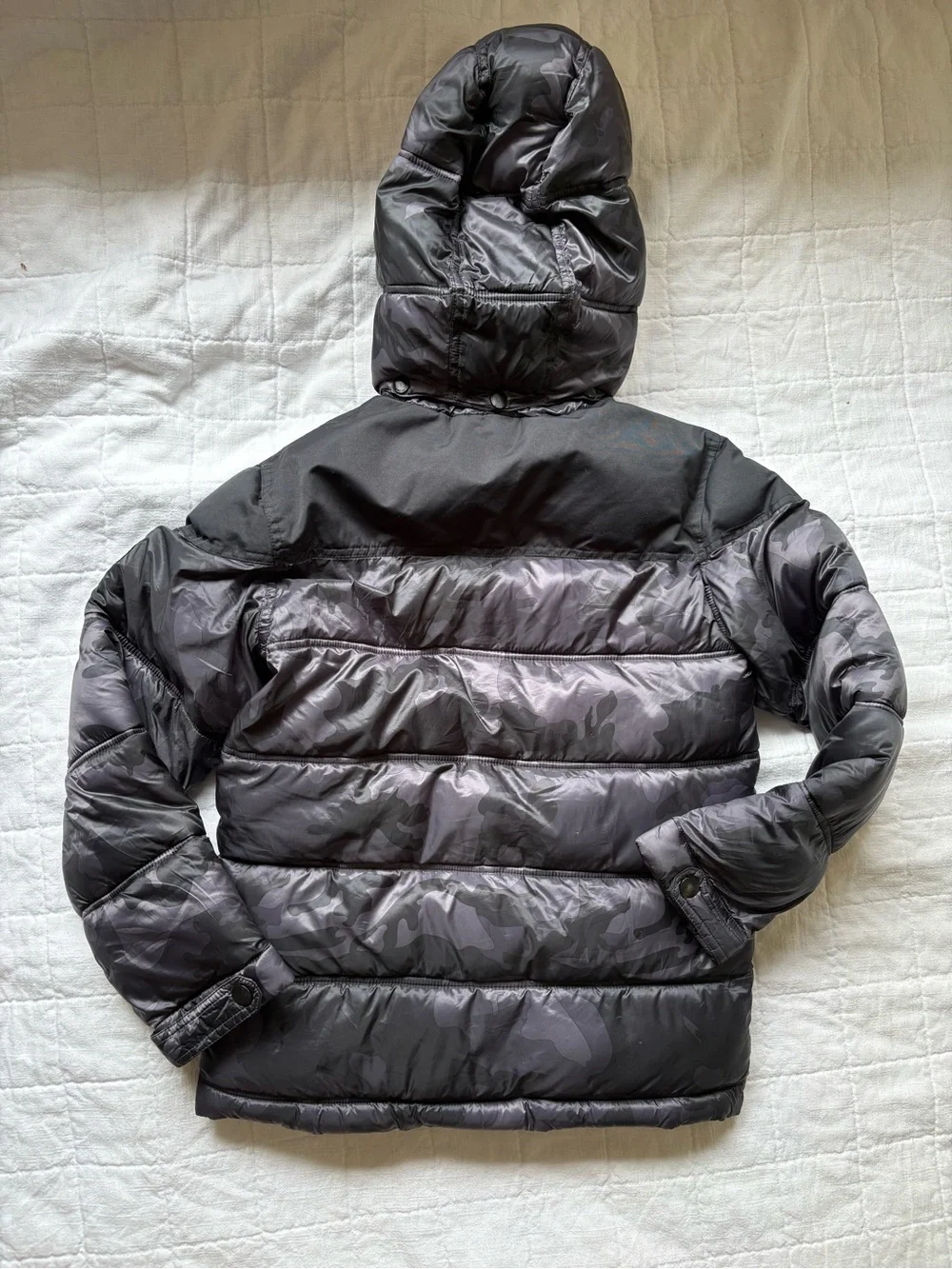 Diesel Kids Black Camo Winter Puffer Jacket with Hood 10/12